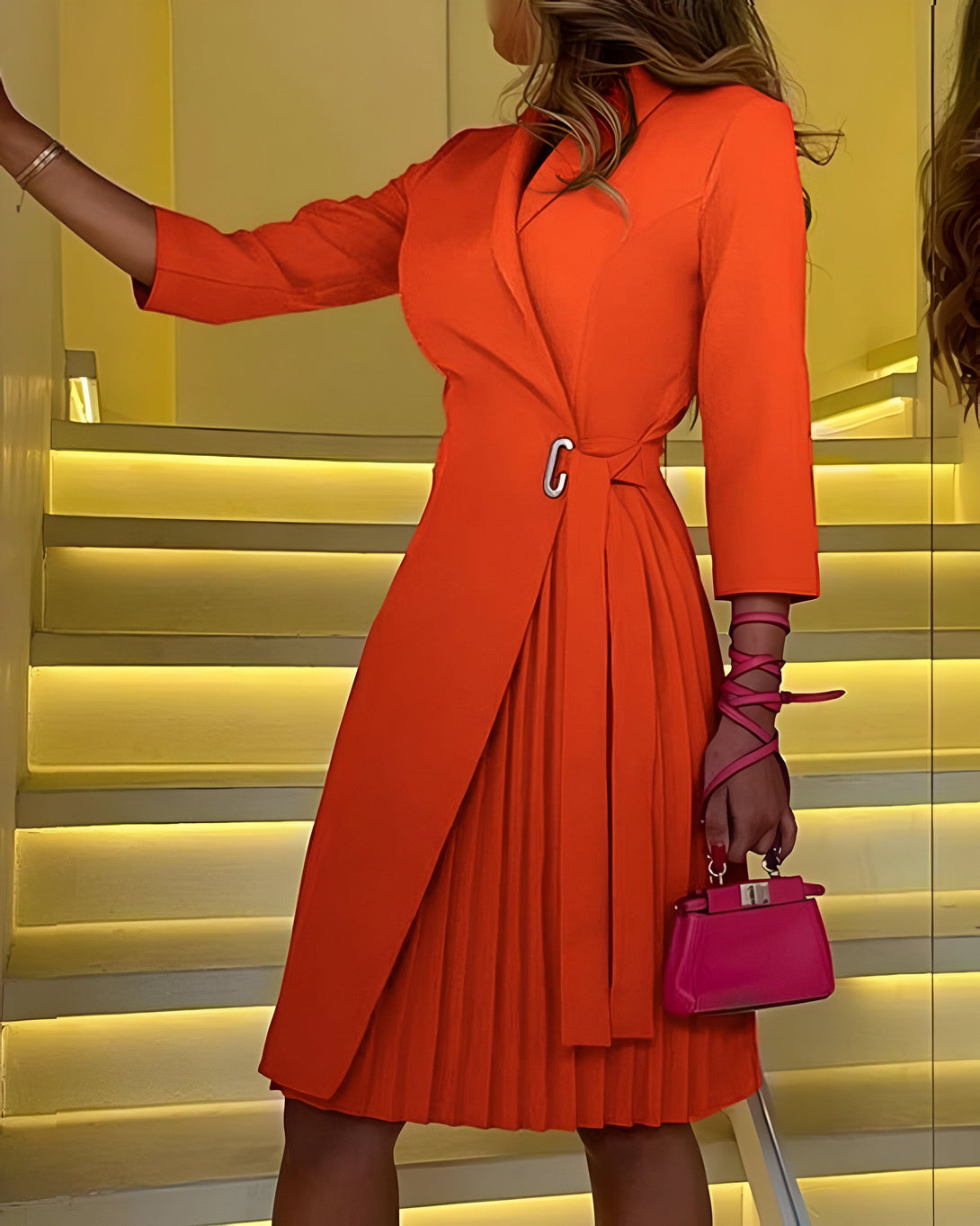 Robe Plissée Cache-Cœur Femme Été
