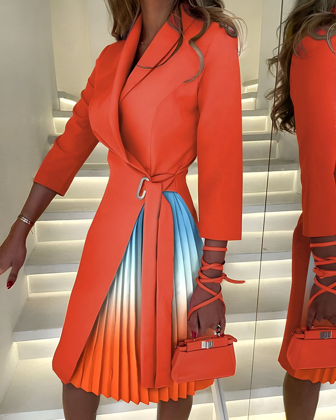 Robe Plissée Cache-Cœur Femme Été
