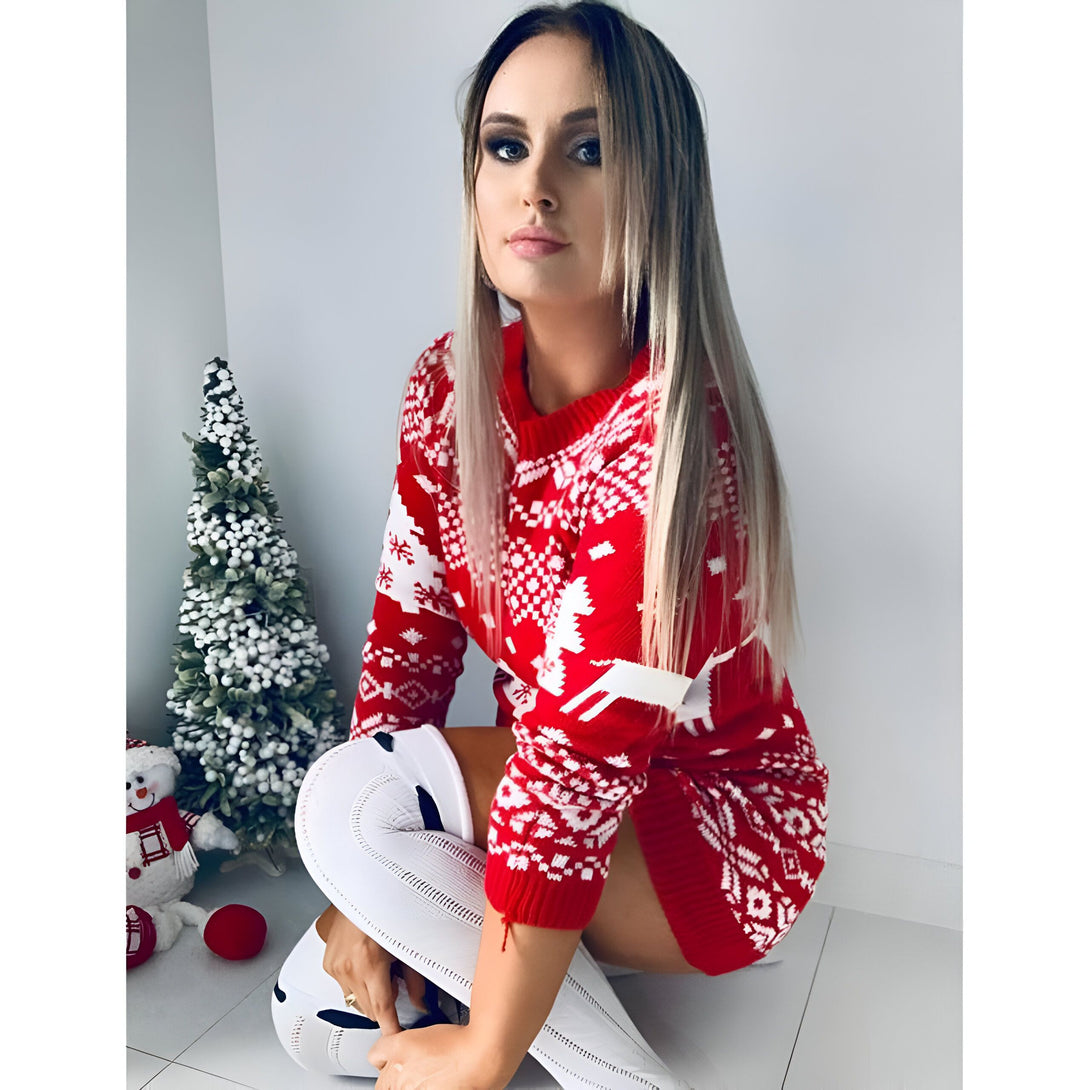 Robe Pull Noël Femme Tricot

