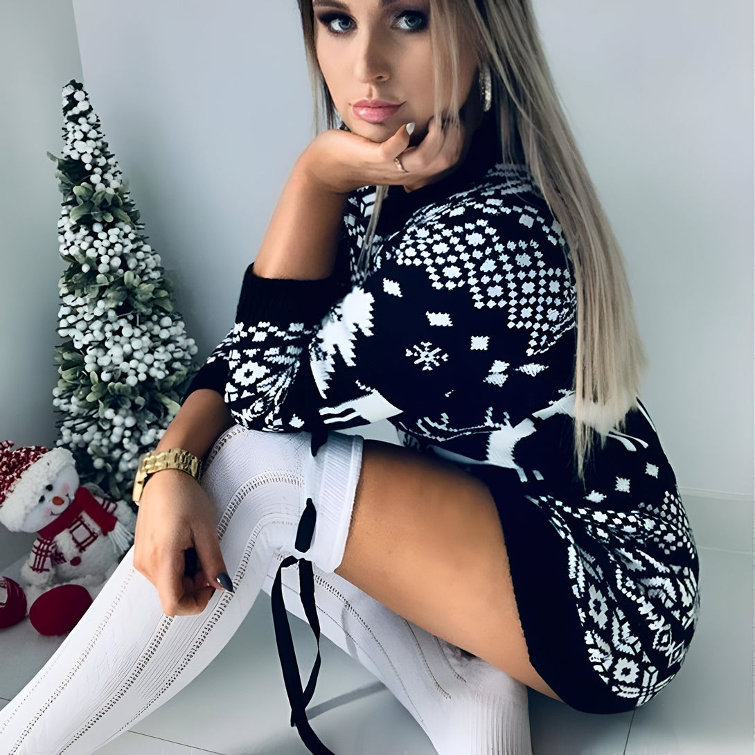 Robe Pull Noël Femme Tricot
