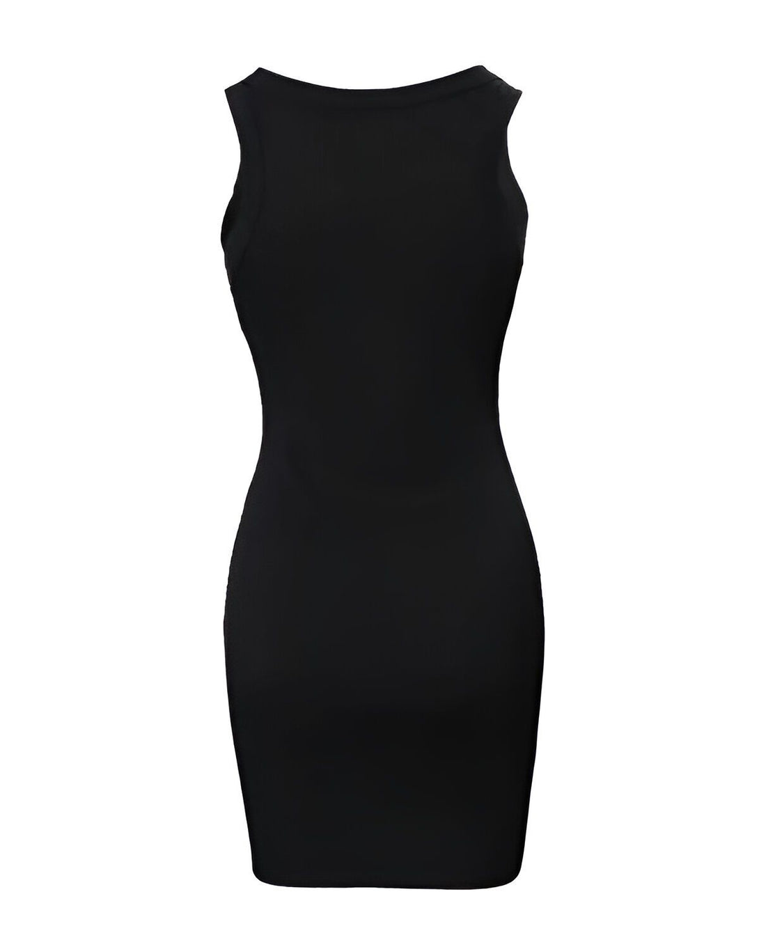 Une robe moulante noire dos nu