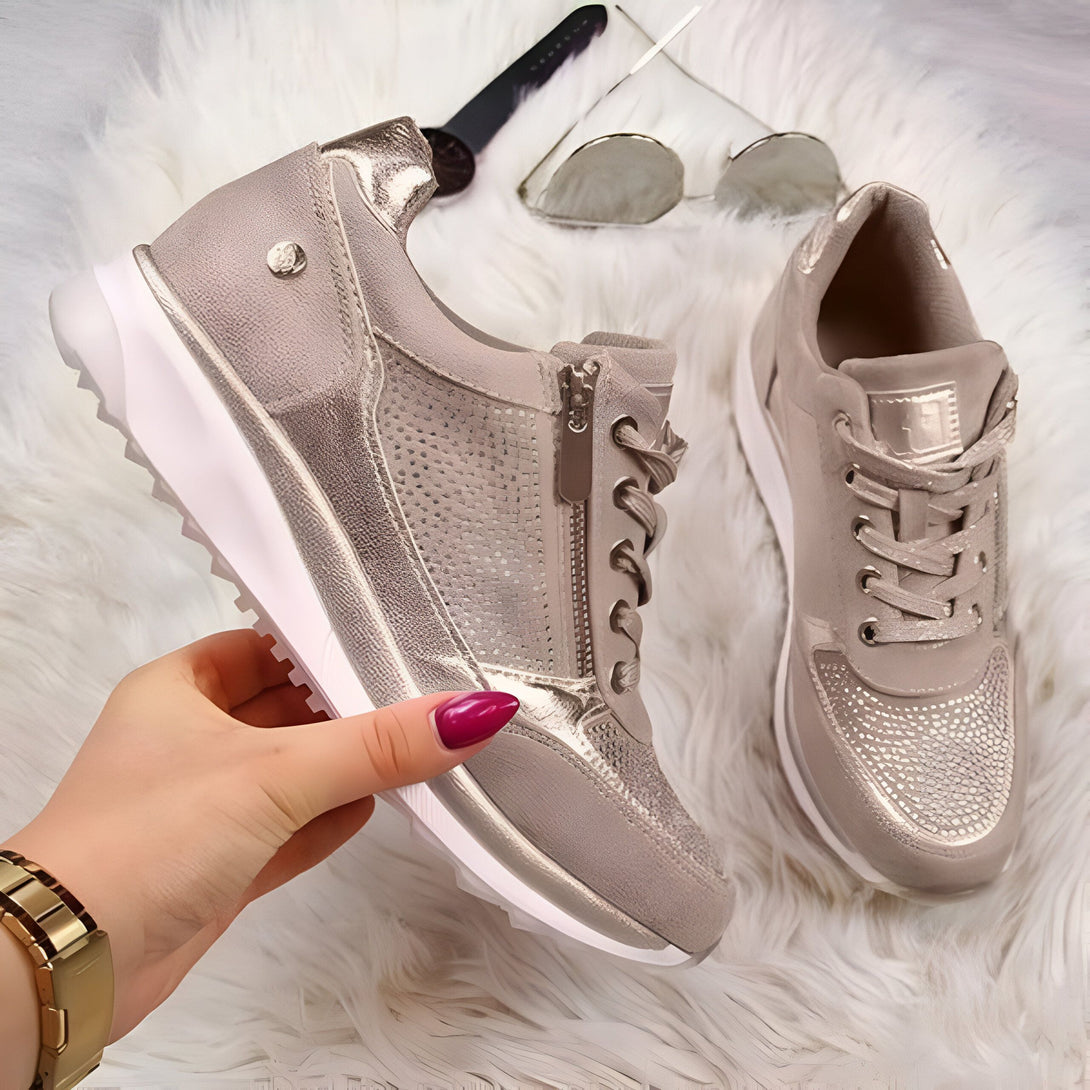 Sneakers Femme Chic Or Rose
