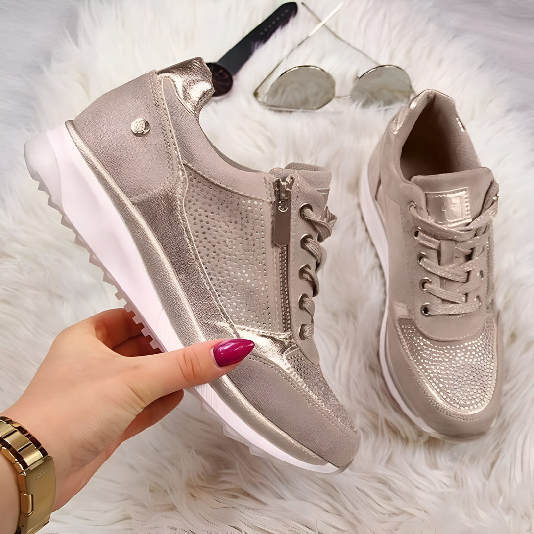 Sneakers Femme Chic Or Rose

