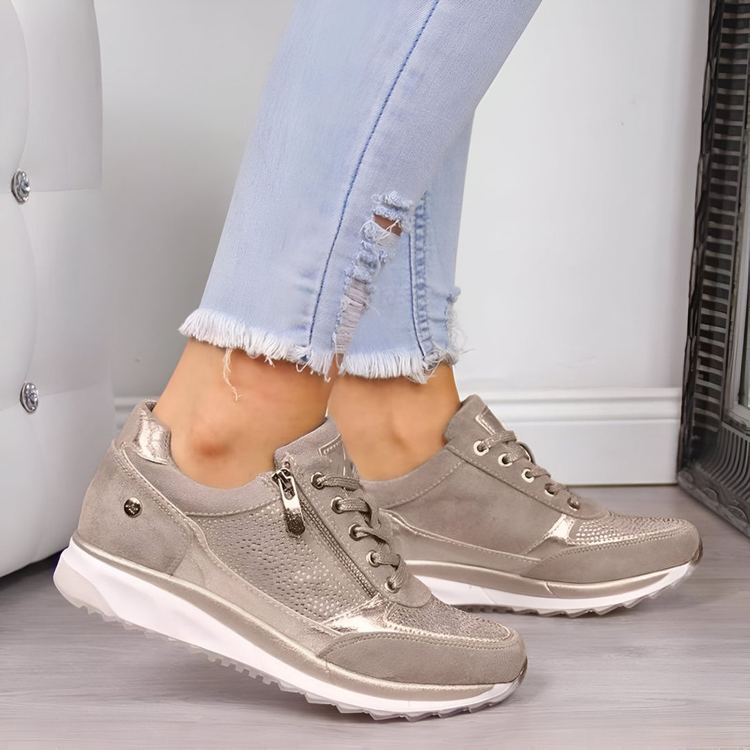 Sneakers Femme Chic Or Rose
