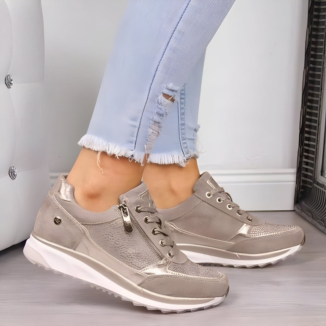 Sneakers Femme Chic Or Rose
