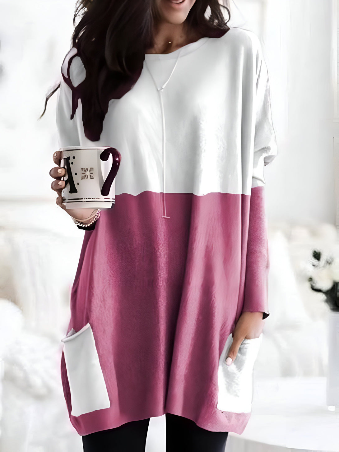 Sweat Femme Col Rond Bicouleur
