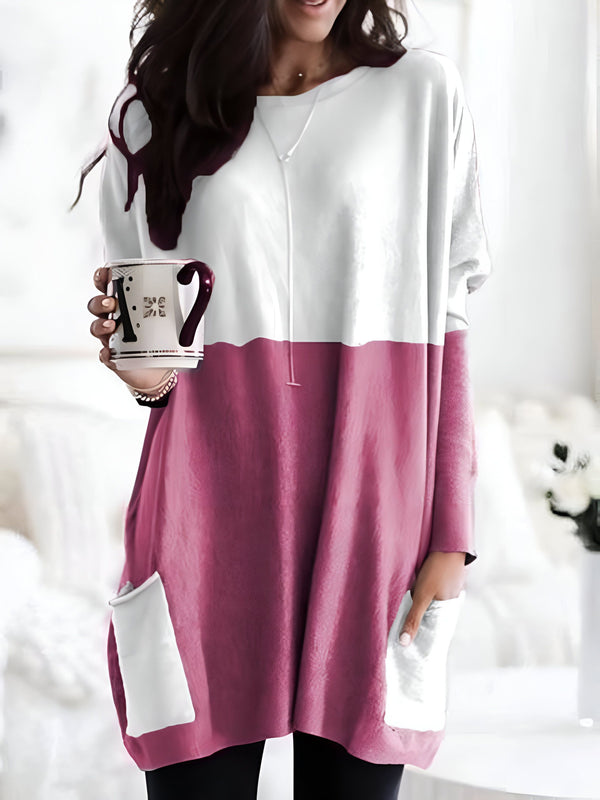 Sweat Femme Col Rond Bicouleur
