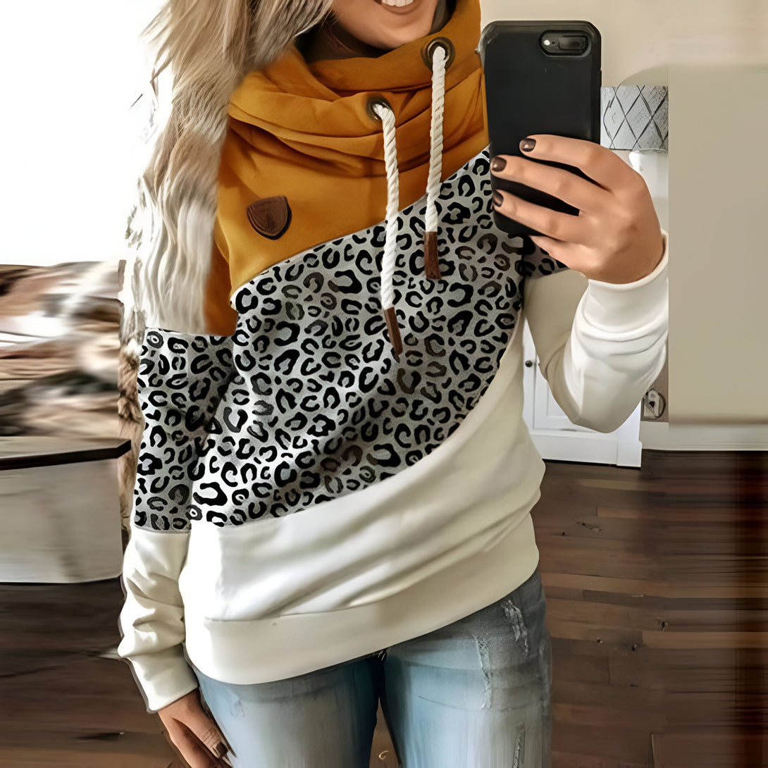 Sweat Léopard Femme Col Roulé
