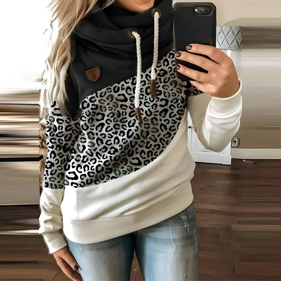 Sweat Léopard Femme Col Roulé
