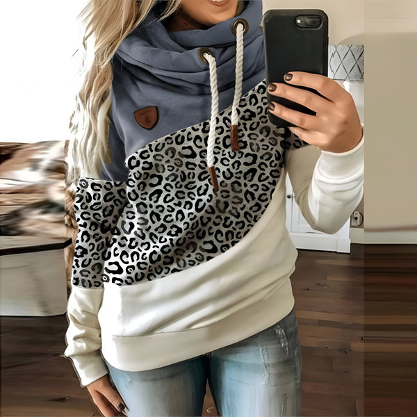 Sweat Léopard Femme Col Roulé
