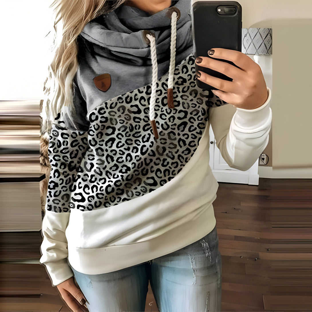 Sweat Léopard Femme Col Roulé
