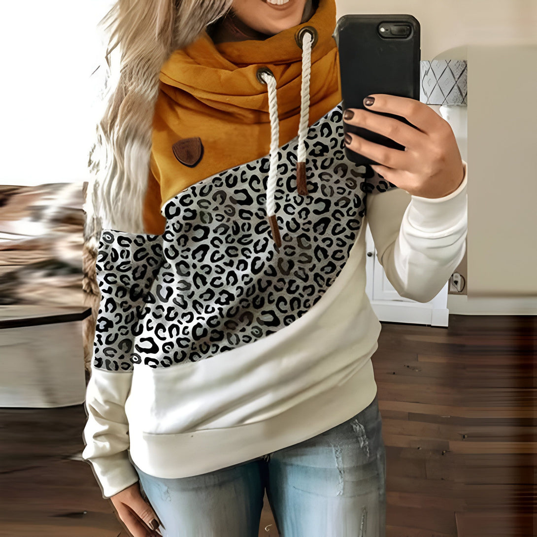 Sweat Léopard Femme Col Roulé
