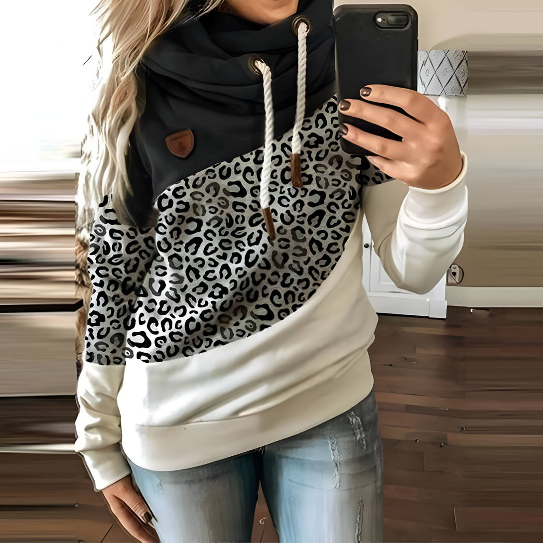 Sweat Léopard Femme Col Roulé
