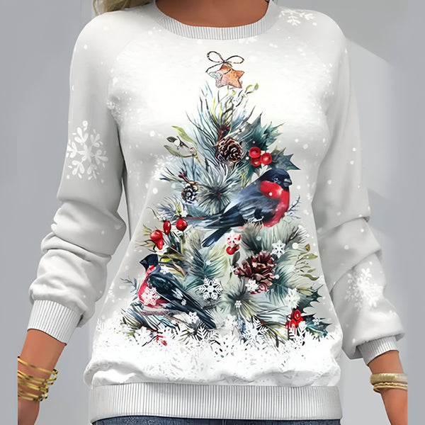 Sweat Noël Femme Arbre Col Rond
