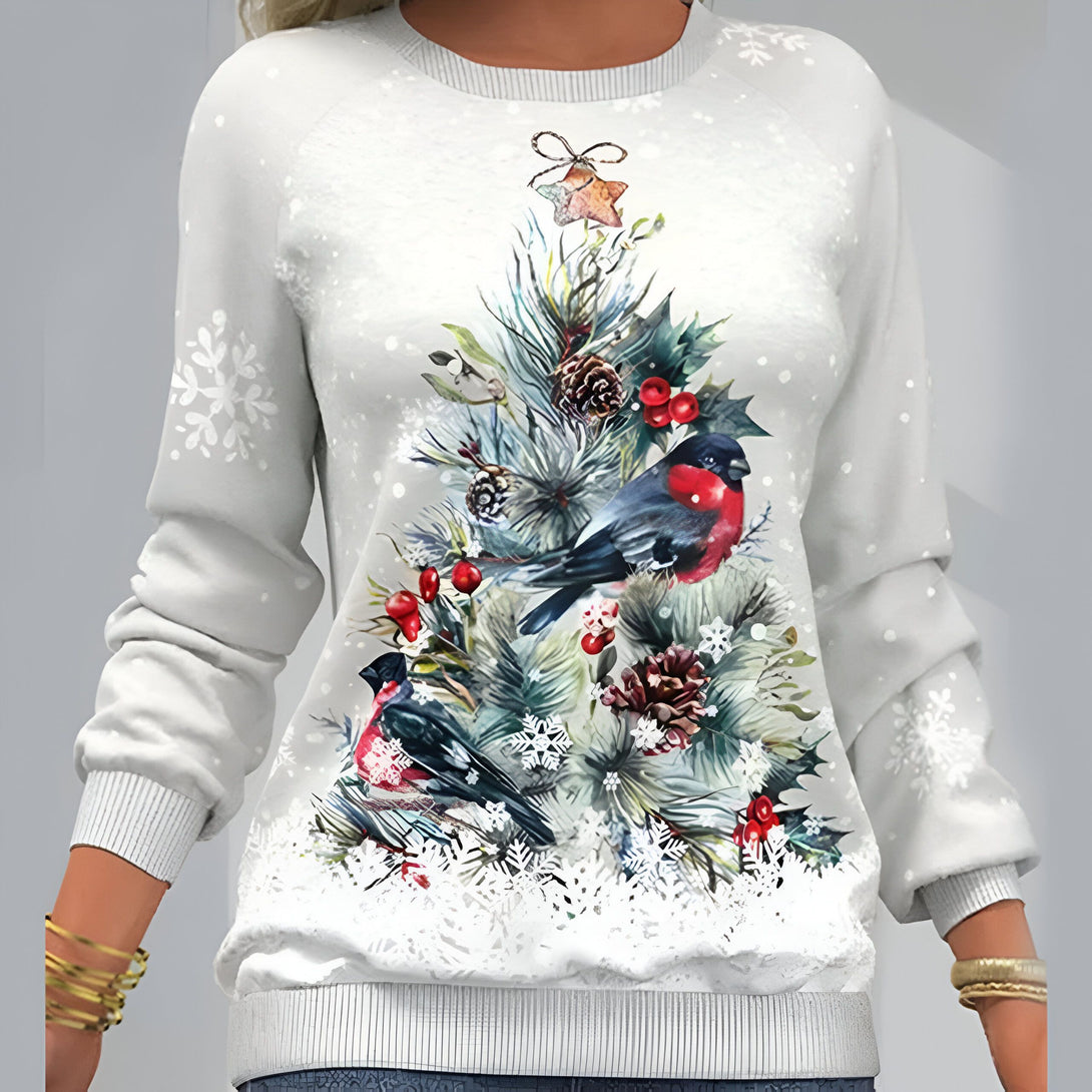 Sweat Noël Femme Arbre Col Rond
