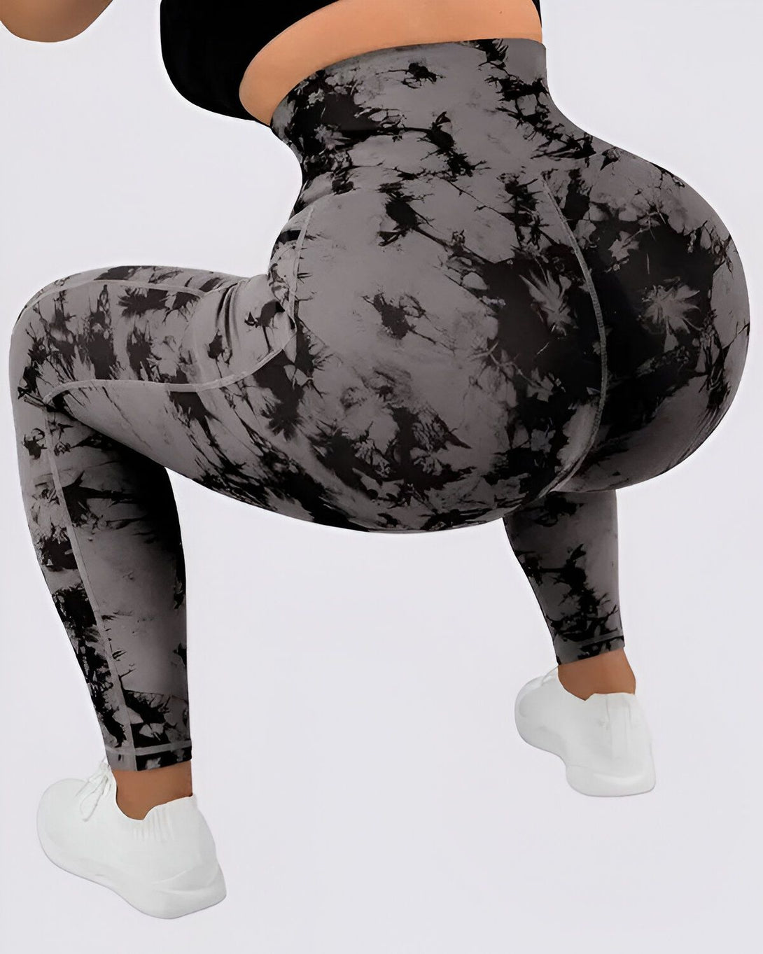 Tie Dye Print Tummy Control Butt Lifting Pocket Design Pantalon de yoga