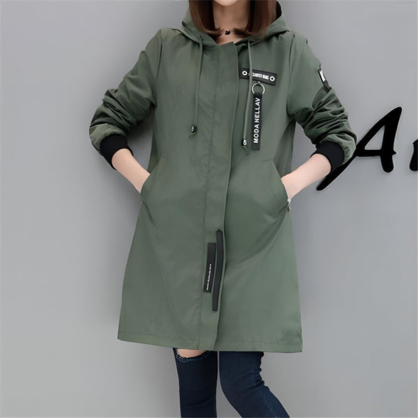 Veste Coupe-Vent Femme Mi-Saison Kaki
