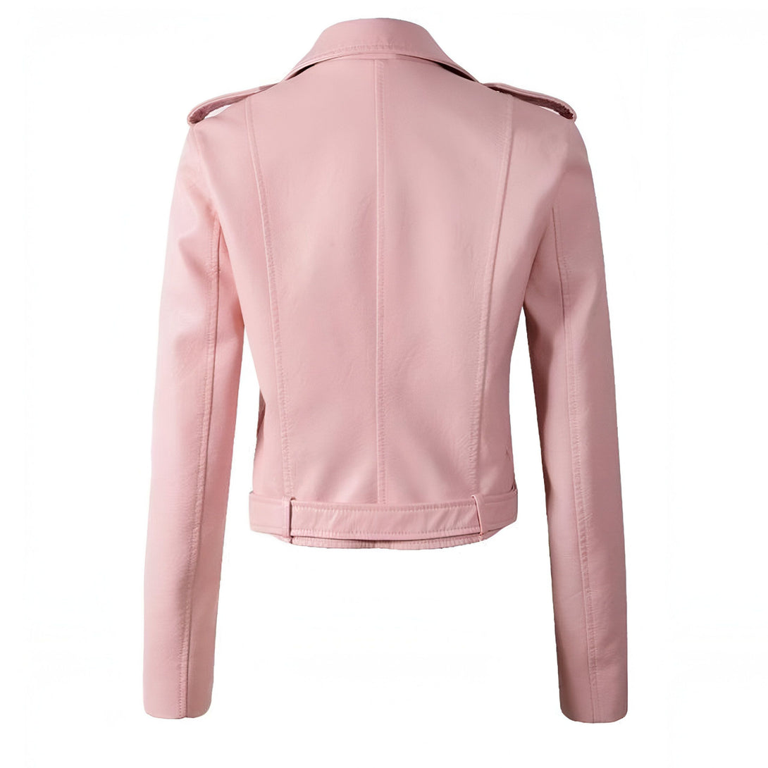 Veste en simili cuir femme, coupe courte
