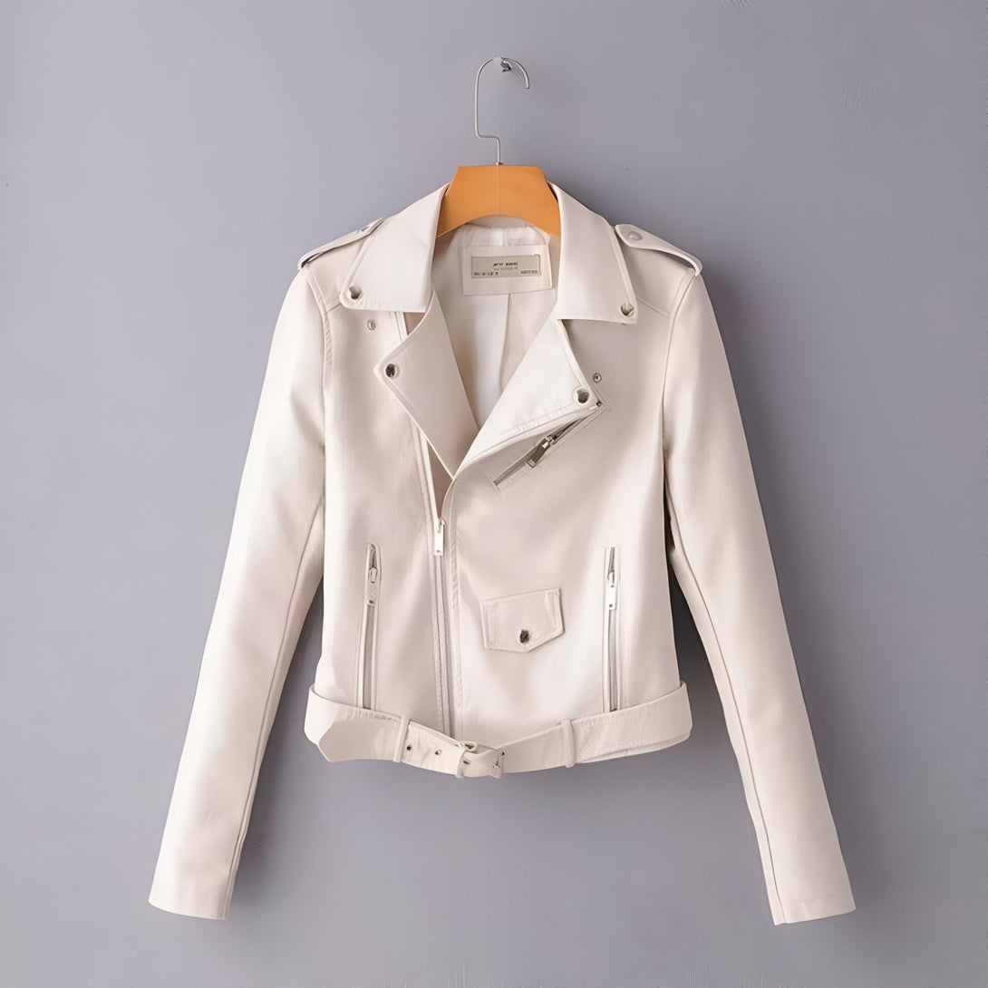 Veste en simili cuir femme, coupe courte
