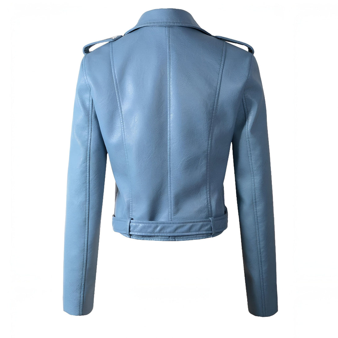 Veste en simili cuir femme, coupe courte
