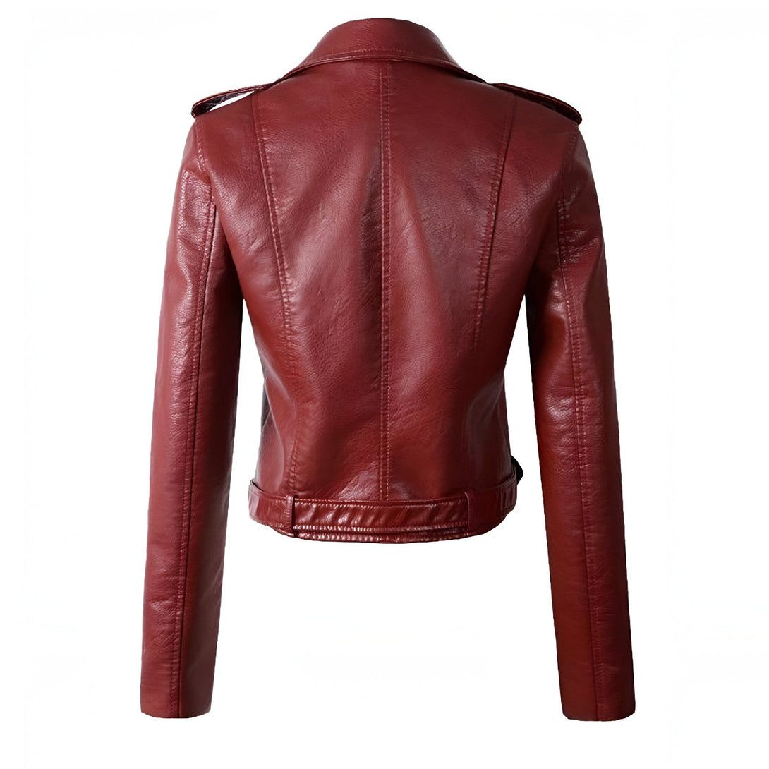 Veste en simili cuir femme, coupe courte
