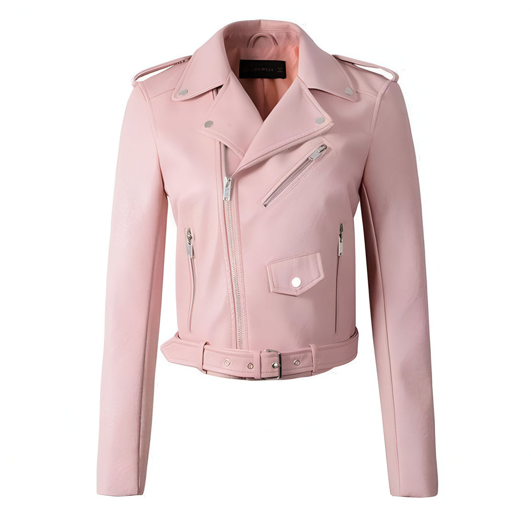 Veste en simili cuir femme, coupe courte
