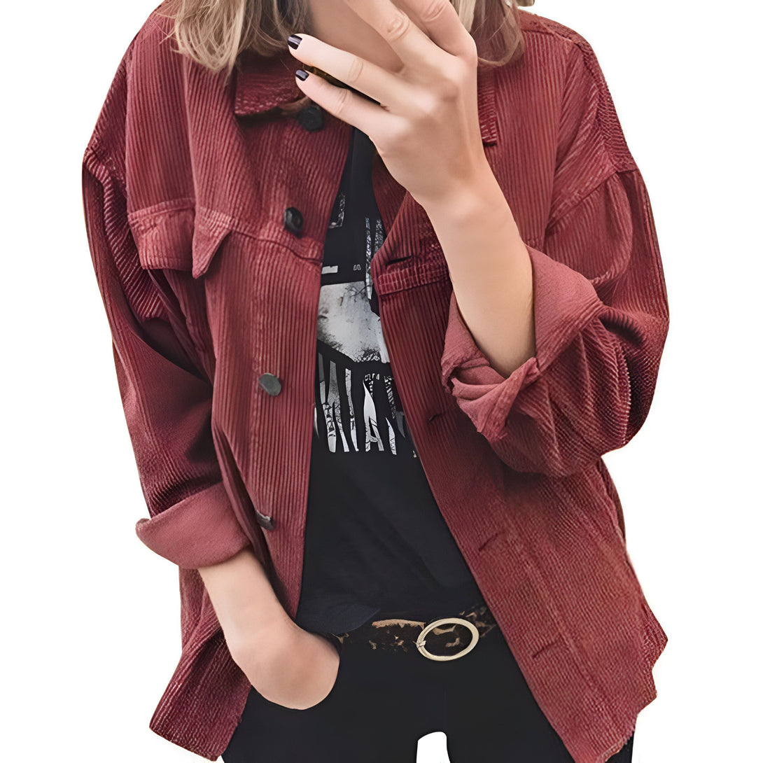 Veste en velours côtelé femme hiver

