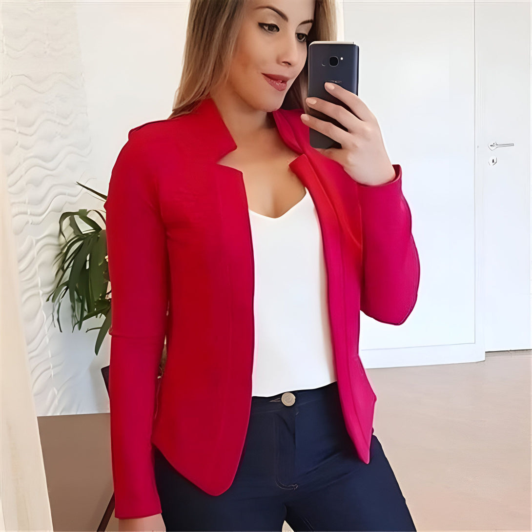 Veste Femme Élégante Col Officier
