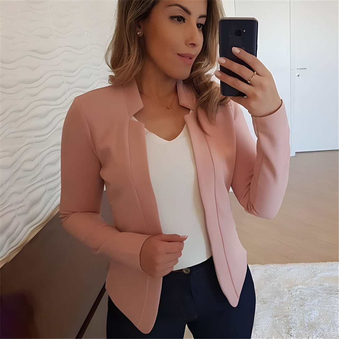 Veste Femme Élégante Col Officier
