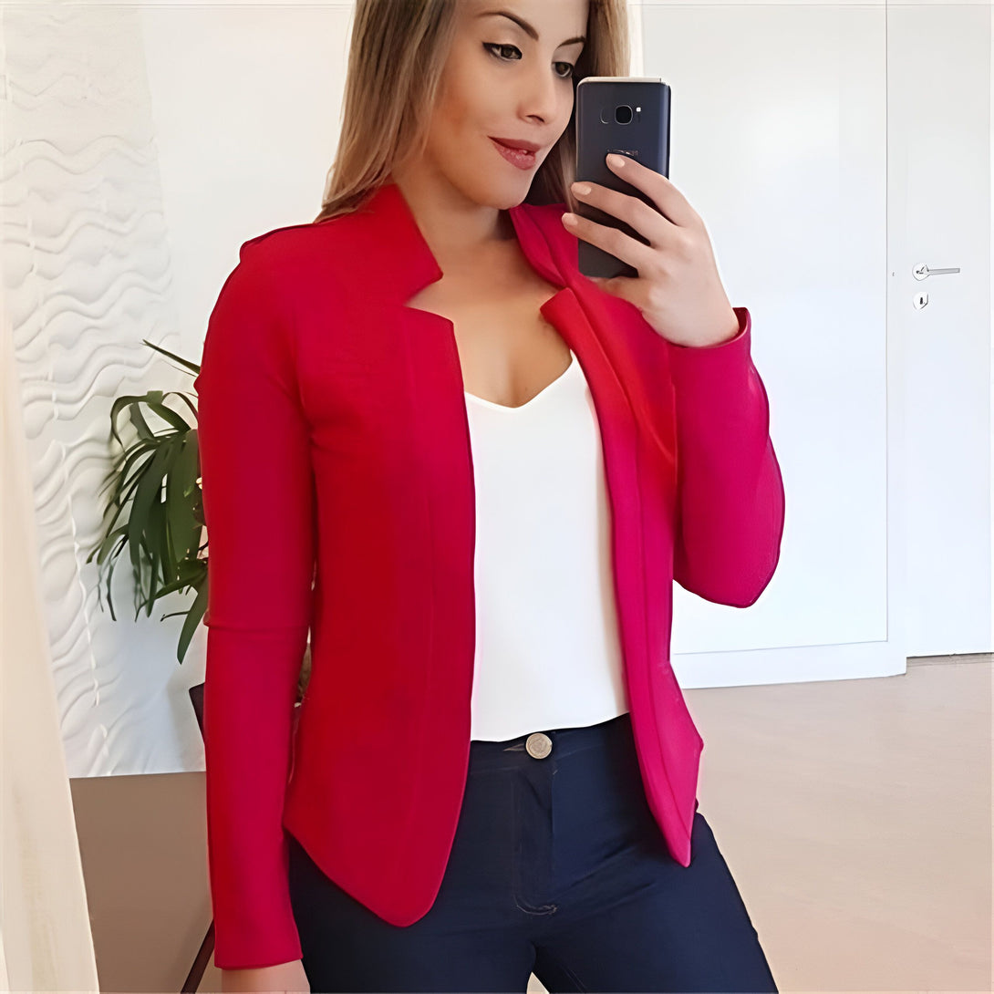 Veste Femme Élégante Col Officier
