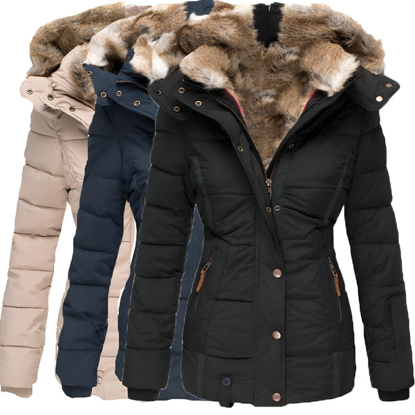 Veste Femme Hiver Chaude Doublée Fourrure
