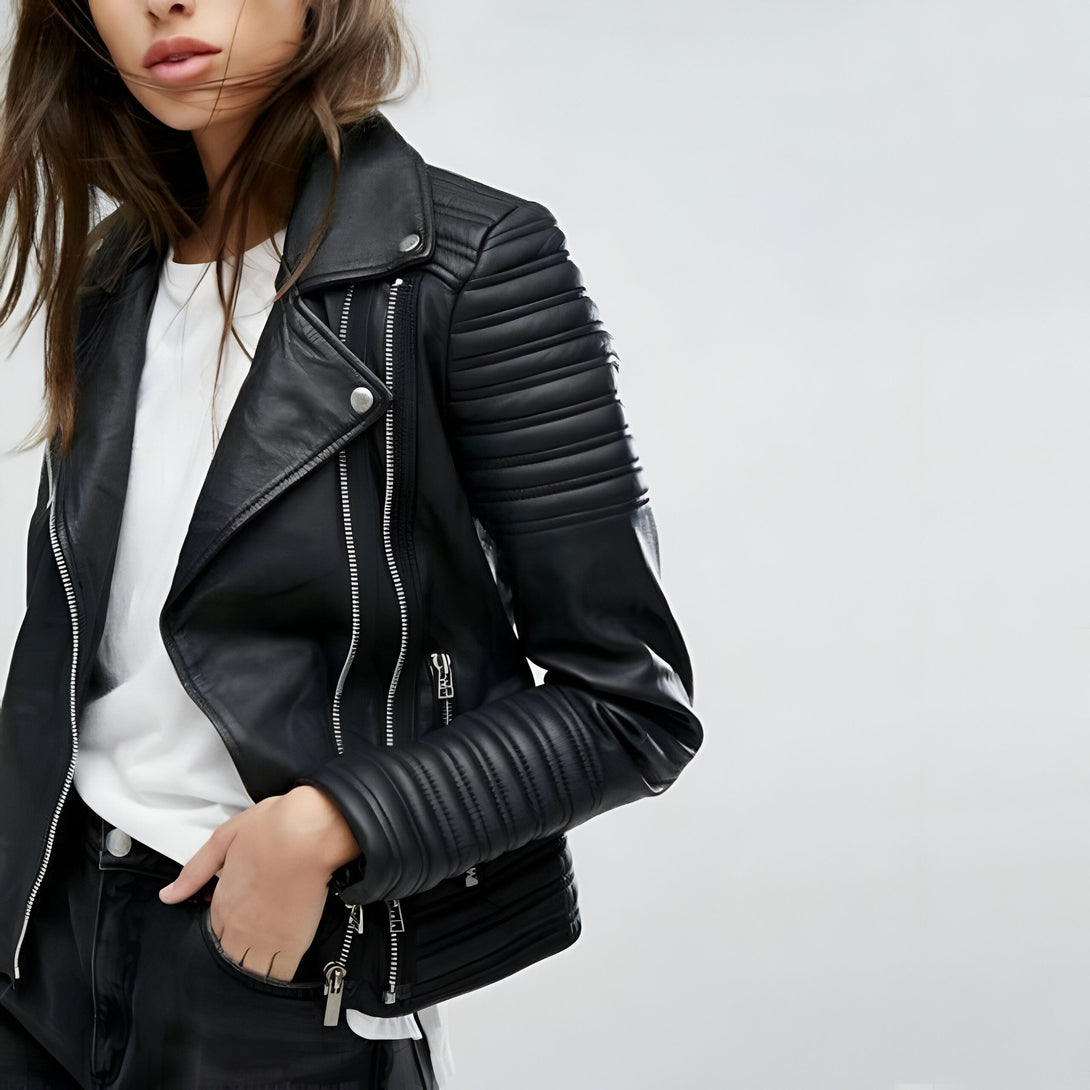 Veste Moto Femme Cuir Synthétique
