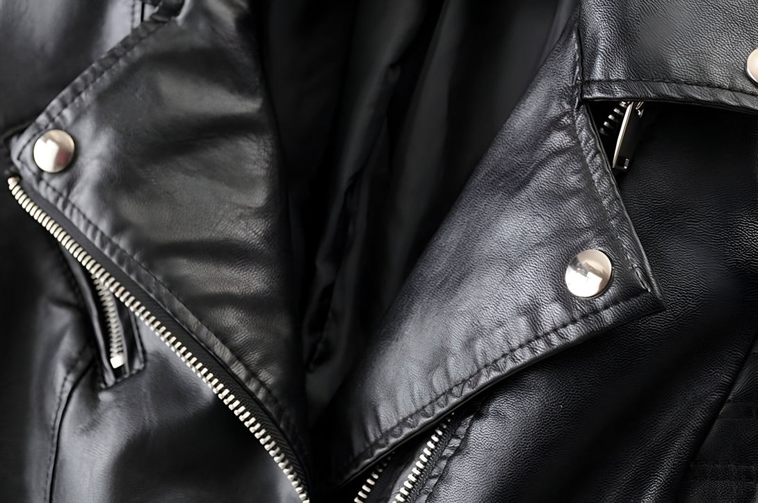 Veste Moto Femme Cuir Synthétique

